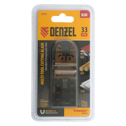 Насадка для МФИ режущая пазовая прямая, BiM, по металлу и дереву, 33 x 1.4 мм, мелкий зуб Denzel 782305 купить в Нижневартовске