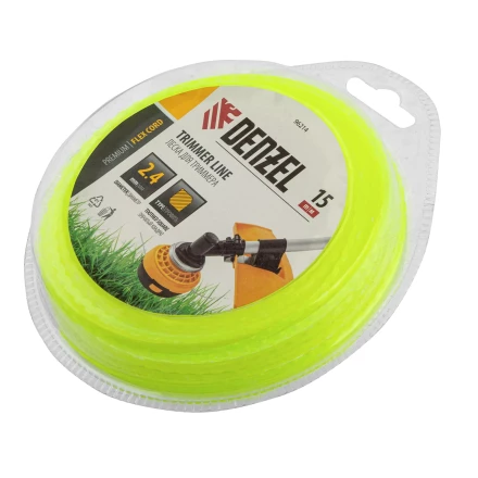 Леска для триммера зубчатый квадрат, 2,4мм х 15м, FLEX CORD, Denzel 96214 купить в Нижневартовске