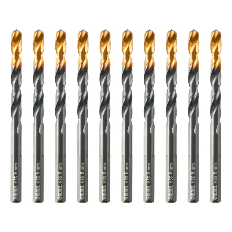 Сверло по металлу Denzel, 6 мм, HSS-Tin, Golden Tip, 10 шт. 717215 купить в Нижневартовске