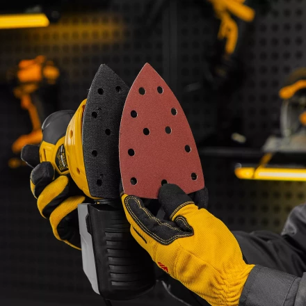 Треугольник абразивный на ворc. подложке под "липучку", перф., P 150, 150х150х100 мм, 5 шт. Denzel 738637 купить в Нижневартовске