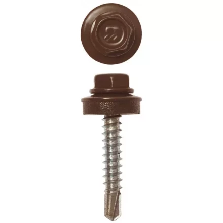 Саморезы ЗУБР "ПРОФЕССИОНАЛ" окраш., RAL 8017 шокол.-коричн., для крепл. кров. матер. к дерев. обреш., 4.8х29мм, 2500шт 4-300310-48-029-8017 купить в Нижневартовске