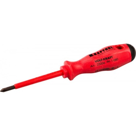 Отвертка KRAFTOOL &quot;VOLT-KRAFT&quot; 1000В, PH №1-80мм 25006-1-080 купить в Нижневартовске