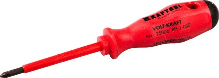 Отвертка KRAFTOOL &quot;VOLT-KRAFT&quot; 1000В, PH №1-80мм 25006-1-080 купить в Нижневартовске