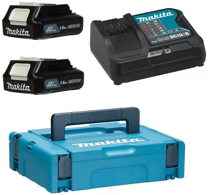 Набор 2 аккумулятора BL1016B + зарядное устройство DC10SB (12В, 1.5Ач, Li-ion, MakPac) Makita 197652-7 купить в Нижневартовске