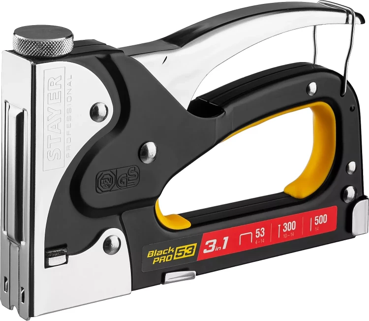 Степлер для скоб "BlackPro 53" 3-в-1: тип 53 (4-14 мм) / 300 (10-14 мм) / 500 (14 мм), STAYER Professional 31507 купить в Нижневартовске