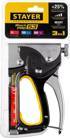 Степлер для скоб "BlackPro 53" 3-в-1: тип 53 (4-14 мм) / 300 (10-14 мм) / 500 (14 мм), STAYER Professional 31507 купить в Нижневартовске