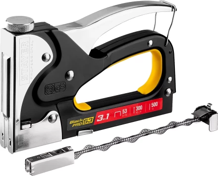 Степлер для скоб "BlackPro 53" 3-в-1: тип 53 (4-14 мм) / 300 (10-14 мм) / 500 (14 мм), STAYER Professional 31507 купить в Нижневартовске