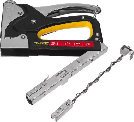 Степлер для скоб "BlackPro 53" 3-в-1: тип 53 (4-14 мм) / 300 (10-14 мм) / 500 (14 мм), STAYER Professional 31507 купить в Нижневартовске