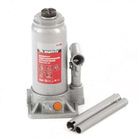 Домкрат гидравлический бутылочный 5 т h подъема 197-382 мм Matrix 50764 купить в Нижневартовске