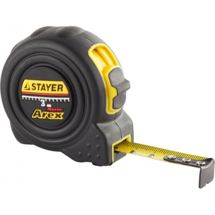 Рулетка STAYER &quot;PROFI&quot; &quot;AREX&quot;, двухкомпонентный противоударный корпус, упрочненное полотно, 3м/16мм 3410-03_z01 купить в Нижневартовске