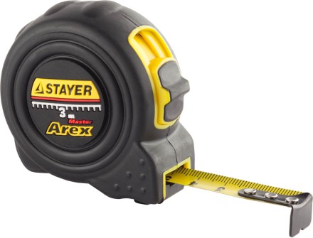 Рулетка STAYER &quot;PROFI&quot; &quot;AREX&quot;, двухкомпонентный противоударный корпус, упрочненное полотно, 3м/16мм 3410-03_z01 купить в Нижневартовске