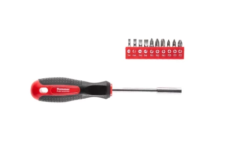 Отвертка HAMMER 601-036 с набором бит 11 предметов купить в Нижневартовске
