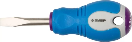 Отвертка ЗУБР, Cr-V сталь, трехкомпонентная рукоятка, цветовая индикация типа шлица, SL, 6,5x38мм 25251-6.5-038 купить в Нижневартовске