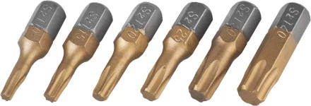 Набор JCB: Биты, хромомолибденовая сталь S2, титановое покрытие, 6 пред.: TX 10,15,20,25,30,40, 25мм JPL003 купить в Нижневартовске