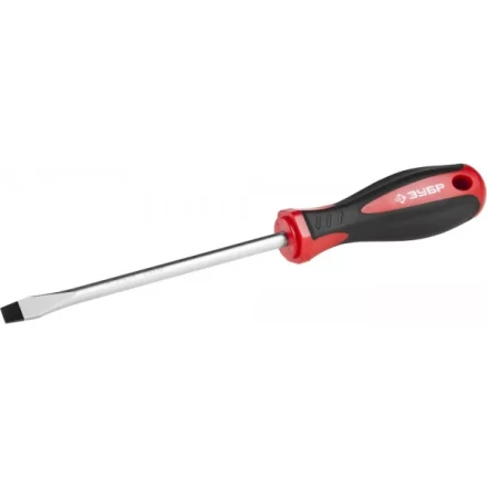 Отвертка ЗУБР "МАСТЕР", Cr-v, эргономичная двухкомпонентная рукоятка, SL8,0x150мм 25061-8.0-150_z03 купить в Нижневартовске