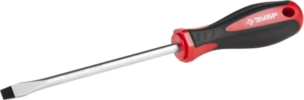 Отвертка ЗУБР "МАСТЕР", Cr-v, эргономичная двухкомпонентная рукоятка, SL8,0x150мм 25061-8.0-150_z03 купить в Нижневартовске