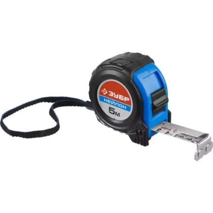 Рулетка ЗУБР "НЕЙЛОН", нейлоновое покрытие, упрочненное полотно, ударопрочный обрезиненный корпус, 5м/25мм 34056-05-25_z01 купить в Нижневартовске