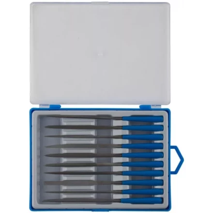 Набор ЗУБР "ЭКСПЕРТ" Надфили, пластмассовая ручка, насечка 2=бархатная, 100мм, 10шт 16021-2-H10 купить в Нижневартовске