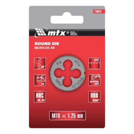 Плашка Matrix М10 х 1.25 мм, Р6М5, 770919 купить в Нижневартовске