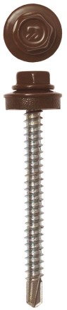 Саморезы ЗУБР &quot;ПРОФЕССИОНАЛ&quot; окраш., RAL 8017 шокол.-коричн., для крепл. кров. матер. к дерев. обреш., 4.8х50мм, 1200шт 4-300310-48-050-8017 купить в Нижневартовске