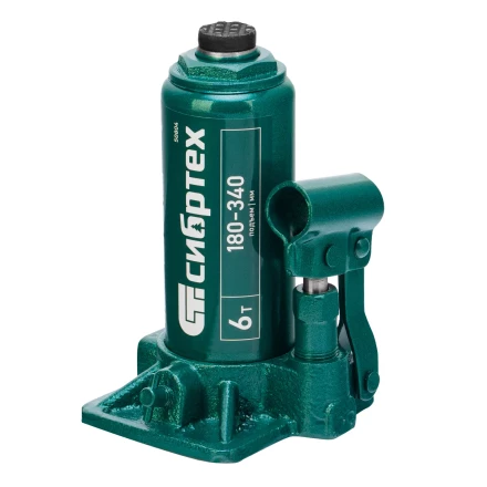Домкрат гидравлический бутылочный Сибртех 50804, 6 т, 180-340 мм купить в Нижневартовске