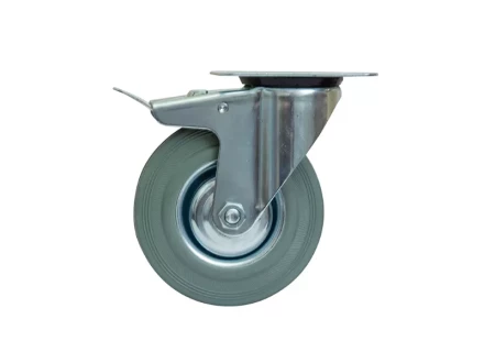 Колесо поворотное серая резина SCB 63 f 160 мм с тормозом 1027215 купить в Нижневартовске