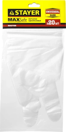 Перчатки STAYER "MASTER" одноразовые полиэтиленовые, 20шт 1150-H20_z01 купить в Нижневартовске