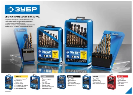 Наборы сверл по металлу серия МАСТЕР купить в Нижневартовске