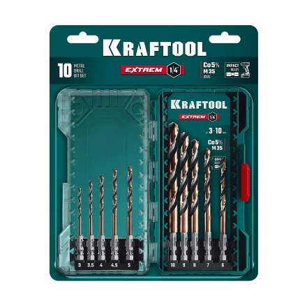 Набор сверл по металлу, хвостовик НЕХ-1/4, сталь М35-Со5% 29652-H10 купить в Нижневартовске