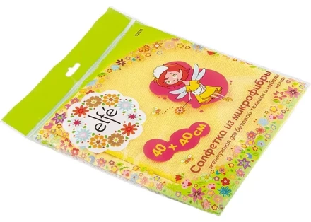 Салфетка из микрофибры жемчужная для бытовой техники и мебели желтая 400х400 мм Elfe 92316 купить в Нижневартовске