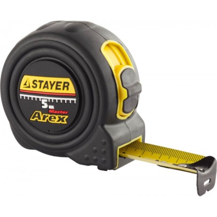 Рулетка STAYER &quot;PROFI&quot; &quot;AREX&quot;, двухкомпонентный противоударный корпус, упрочненное полотно, 5м/19мм 3410-05_z01 купить в Нижневартовске