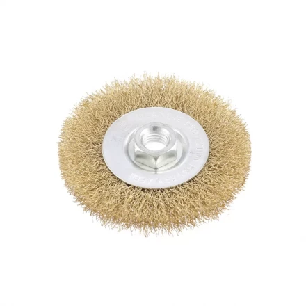 Щетка для УШМ 100 мм М14 плоская латунированная витая проволока MATRIX 74650 купить в Нижневартовске
