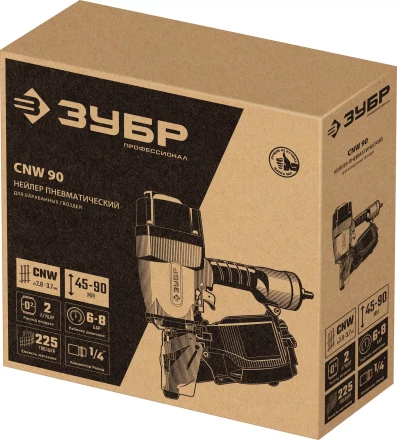 ЗУБР CNW-90, пневматический нейлер для барабанных гвоздей ЗУБР CNW (45-90 мм), Профессионал (31914) купить в Нижневартовске