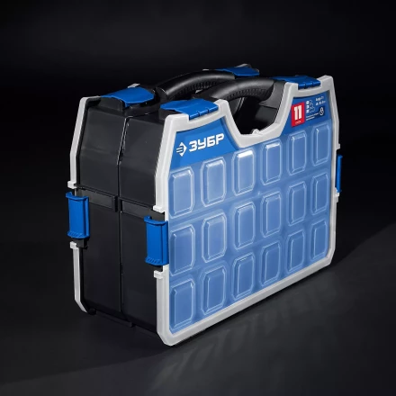 ЗУБР АМУР-11, 462 х 365 х 92 мм, Пластиковый органайзер со съемными лотками (38042-11) купить в Нижневартовске