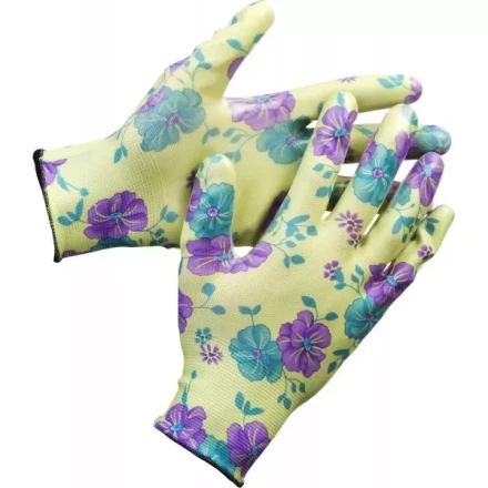 Перчатки GRINDA садовые, прозрачное нитриловое покрытие, размер L-XL, зеленые 11295-XL купить в Нижневартовске