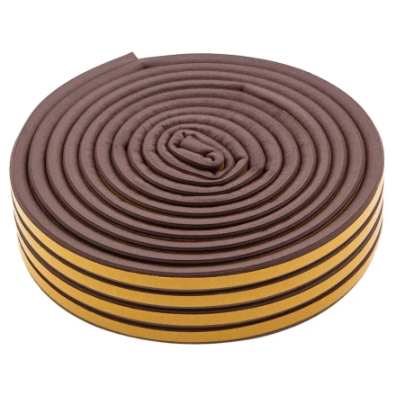 Уплотнитель резиновый, 12 м, профиль "D", коричневый Сибртех 88910 купить в Нижневартовске