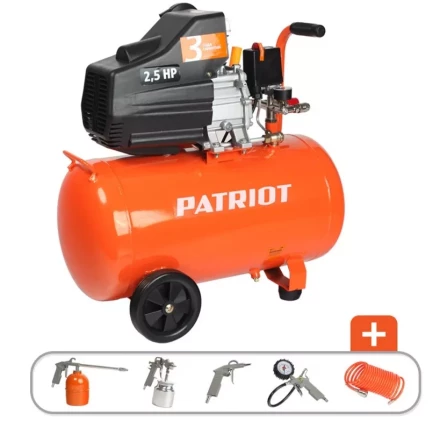 Компрессор масляный поршневой прямой привод PATRIOT EURO 50-260K набор KIT 5B купить в Нижневартовске