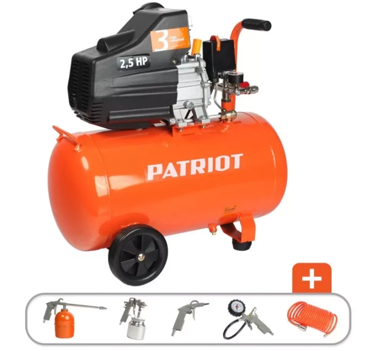 Компрессор масляный поршневой прямой привод PATRIOT EURO 50-260K набор KIT 5B купить в Нижневартовске