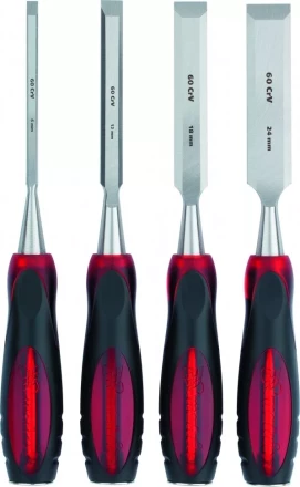 Набор долот-стамесок "Тигровый глаз" плоских 4 штуки 6-12-18-24 мм MATRIX 24432 купить в Нижневартовске