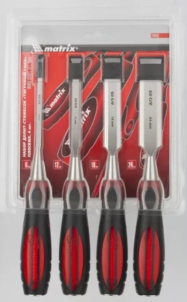 Набор долот-стамесок "Тигровый глаз" плоских 4 штуки 6-12-18-24 мм MATRIX 24432 купить в Нижневартовске