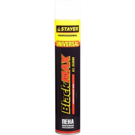 Пена &quot;BlackMAX&quot; монтажная, адаптерная, всесезонная, 750мл, STAYER 41133 купить в Нижневартовске
