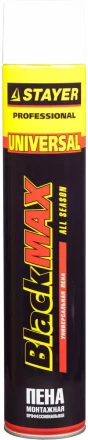 Пена &quot;BlackMAX&quot; монтажная, адаптерная, всесезонная, 750мл, STAYER 41133 купить в Нижневартовске