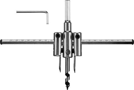 Сверло ЗУБР "МАСТЕР" регулируемое по дереву, двухрезцовое "Балеринка", d=40-200мм, 1-30мм, в блистере 29440-200 купить в Нижневартовске