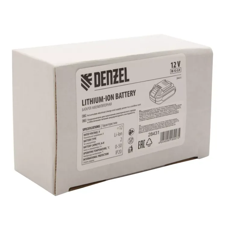 Батарея аккумуляторная Denzel IB-12-2.0, Li-Ion, 12 В, 2.0 А/ч 28431 купить в Нижневартовске