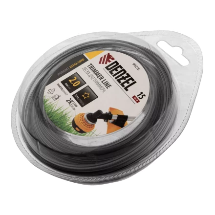 Леска для триммера двухкомпонентная звезда, 2,0мм х 15м,  FLEX CORD, Denzel 96216 купить в Нижневартовске