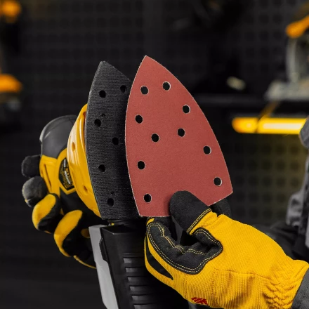 Треугольник абразивный на ворc. подложке под "липучку", перф., P 240, 150х150х100 мм, 5 шт. Denzel 738667 купить в Нижневартовске