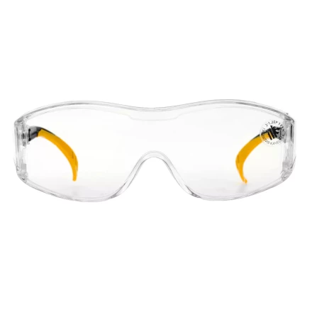Очки защитные открытые Denzel 89201, поликарбонатные, увеличенная прозрачная линза,  регулируемые дужки купить в Нижневартовске