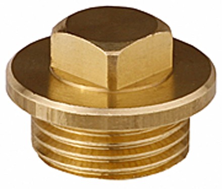 Заглушка GENERAL FITTINGS, 6-ти гранная головка с прижимной шайбой, никелированная латунь, наружная резьба, 1&quot; 51099-1 купить в Нижневартовске