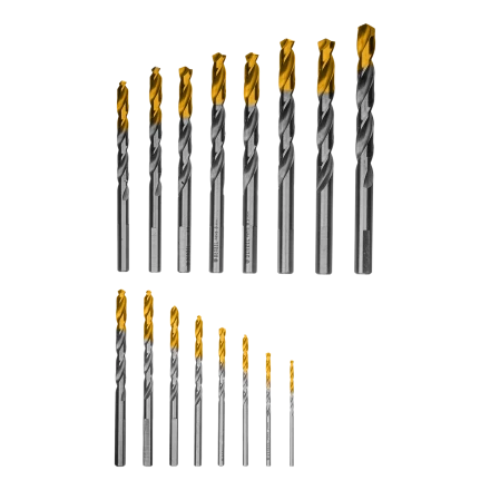 Набор сверл по металлу Denzel 723003, 1-10 мм, Р6М5-TiN, Golden Tip, 19 шт купить в Нижневартовске