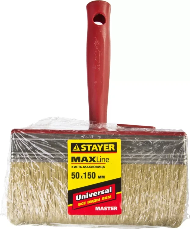 Макловица STAYER "MASTER" UNIVERSAL, светлая щетина, пластмассовый корпус, 5х15см 01824-15 купить в Нижневартовске